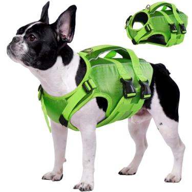 Imagem de Kuoser Colete Salva-Vidas para Cães de Flutuação Alta, Refletivo, Ajustável, Leve, Verde, Pequeno, Médio, Grande