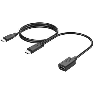 Imagem de JSADZKJ Cabo adaptador carregador tipo C USB C OTG cabo adaptador de placa de som 2 em 1 USB C Audio Y Splitter, suporta microfone de placa de som para celular para transmissão ao vivo 1 m