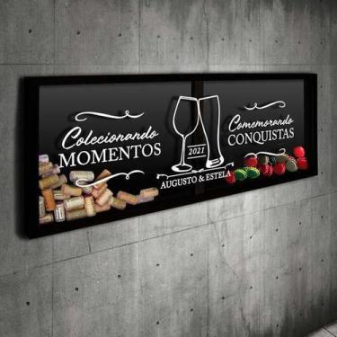 Imagem de Porta Rolhas e Tampinhas Panorâmico - Comemorando conquistas - Quadro 