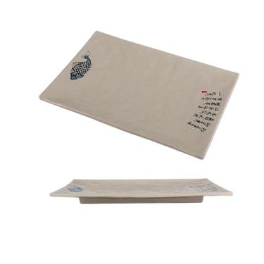 Imagem de Placa de porcelana retangular, panela quente de hotel placa de churrasco redonda -4449-10