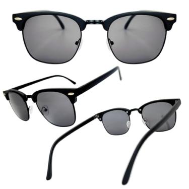 Imagem de Óculos De Sol Masculino e Feminino Proteção UV400 Joachim SM Classic Club I Quadrado Estilo Club Master (All Black - Cor 1)