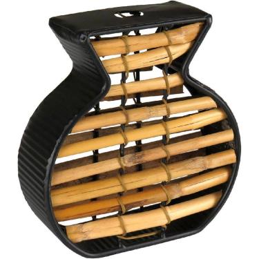 Imagem de VASO DECORATIVO ENFEITE CASA CONCEITO HOME&CO METAL E FIBRA 16x15x5cm PRETO