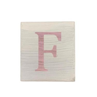 Imagem de Cubo Branco Letra Rosa Bebê Festa Chá de Bebê Decoração 8x8x8 Cm Mdf M