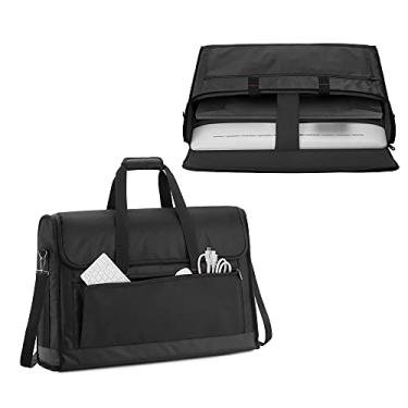 Imagem de Trunab Estojo de transporte de monitor com 24 polegadas Bolsa de viagem acolchoada com capacidade para até 2 telas LCD/TVs, não compatível com iMac ou computador tudo-em-um, com bolso de acessórios, alça de ombro, parte inferior de PU, preta