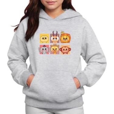 Imagem de Moletom Infantil Canguru Menina Estampa Animaizinhos-Feminino