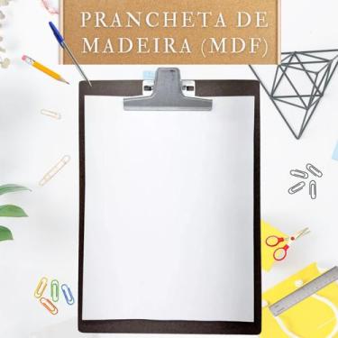 Imagem de Prancheta de madeira MDF  Ideal Para Folha A4 Prendedor Metal. 05 und 