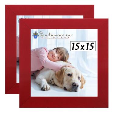 Imagem de Kit 2 Porta Retrado Molduras 15x15 Vermelho - Santamaria Molduras