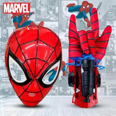 Imagem de Mascara Homem Aranha  Luva Homem Aranha Lança Teia Spider Man Brinqued