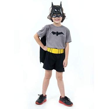 Imagem de Sulamericana Fantasias Batman Curto Infantil, Tamanho G (9 a 12 anos), Preto/Cinza