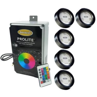 Imagem de Kit 5 Led Piscina JWAY20 9W Rgb + Controlador JMCW08 Jacuzzi