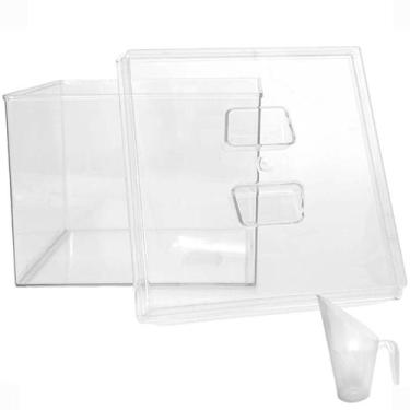 Imagem de Pote Acrílico Cereais Quadrado com Tampa 3,3l+ Conchas 100ml - Ex Pote