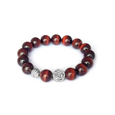 Imagem de Ruishupin Pulseira de cristal obsidiana natural, olho de tigre, obsidiana preta, pulseira de contas de 10/12/13 mm para homens e mulheres, pulseiras elásticas de cura de joias trazem sorte e