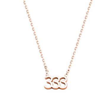 Imagem de Colar com números de demônio anjo delicado numerologia joias presente de aniversário, Aço inoxidável, n