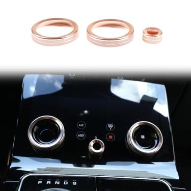 Imagem de HAPPYHORSE Acabamento da tampa do anel do botão de controle central do carro compatível com Land Rover Range Rover Sport/Evoque/Velar Car Central Air Conditioning Volume Knobs Ring Cover Accessories
