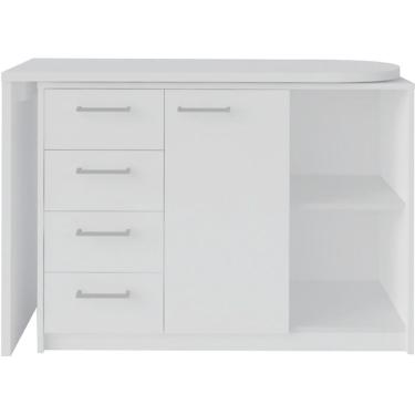 Imagem de Mesa para computador com 4 Gavetas e 1 Porta Logan – Artany - Branco