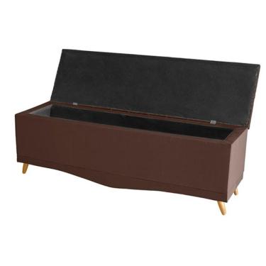 Imagem de Kit De Cabeceira De Cama Box E Calçadeira Baú Helena Casal 140 Cm Retro Capitonê Suede Rosê Eli Móveis