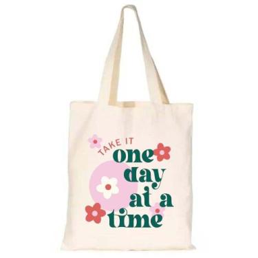 Imagem de Bolsa Ecobag de Praia Feminina Estampa Flores Alça Fixa Resistente Cab