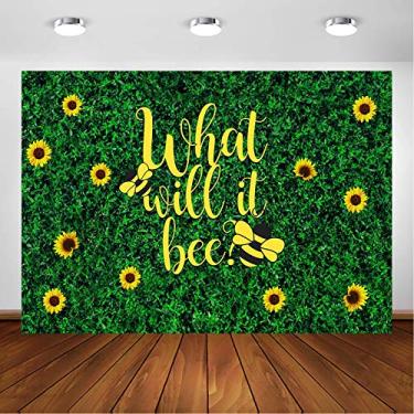 Imagem de Avezano Abelha Gênero Revelar Fundo Folhas Verdes Girassol Abelha Gênero Natureza Primavera Revelar Festas Decorações Fundo Fotográfico O Que Será Tema Bebê Abelha Chá de Bebê Sessão de Fotos (2,1 x
