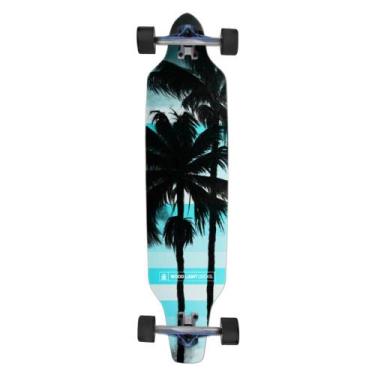 Imagem de Longboard Assimétrico Montado Palm Tree Blue - Wood Light