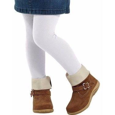 Imagem de Meia Calça Infantil Branca Minina Grosso La Inverno - oem, Rosa, 8-9