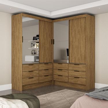 Imagem de Closet Casal Duplo Sevilha 4 Portas Plus 12 Gavetas Carioca Móveis - Cinamomo