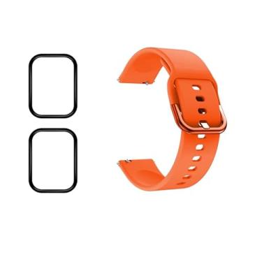 Imagem de Kit Pulseira + Película compatível com GTS 4 / 4Mini NEW / 4Mini / 3/2 / 2 Mini / 2e / GTS A1914 (Laranja, GTS 2 / 2e)