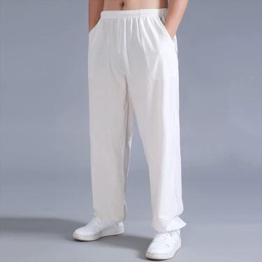 Imagem de Calças Masculinas De Tai Chi Confortáveis De Algodão Macio E Linho Calças De Treinamento De Kung Fu De Artes Marciais Calças De Fitness Esportivas Unissex Calças De Moletom, 003, XL