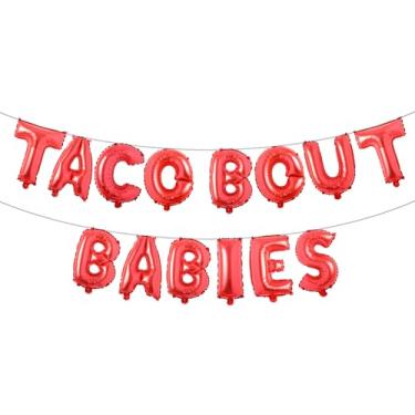 Imagem de Taco About A Baby Decorações Fiesta Decoração de Chá de Bebê Balões Gêmeos Mexicanos para Chá de Bebê Taco Bout Balões para Bebês Decoração de Revelação de Gênero (TACO BOUT BABIES Vermelho)