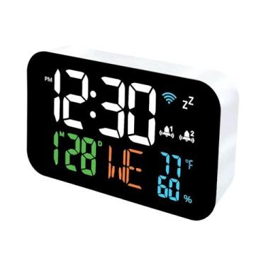 Imagem de Relógio De Mesa Wi-fi Calendário Termômetro Inteligente Higrômetro Dis