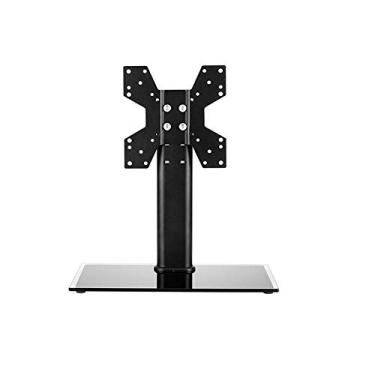 Imagem de Suporte de TV universal, suporte de TV portátil, mesa giratória universal para tela curva plana de 81 a 135 cm, suporte de pedestal ajustável em altura com base de vidro temperado HOL,