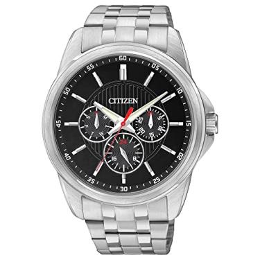 Imagem de Citizen Relógio masculino de quartzo, aço inoxidável, clássico, prateado (modelo: AG8340-58E)