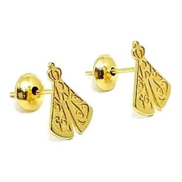 Imagem de Brinco Nossa Senhora Aparecida Em Ouro 18k Trabalhado - Gift