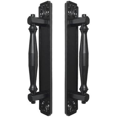 Imagem de Puxador Duplo Strauss 250mm Preto Fosco Porta Pivotante - Maximametais