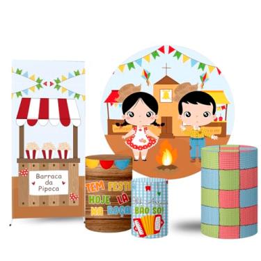 Imagem de Trio Capas Cilindro + Painel Redondo + Lateral Festa Junina (K2FJN0005)