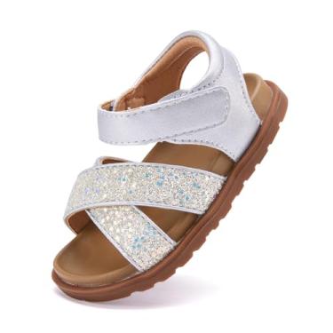 Imagem de BMCiTYBM Sandálias para bebês meninas meninos sapatos respiráveis infantis de verão antiderrapante 6 9 12 16 18 24 meses, 3 - Prata, 12-18 Months Toddler