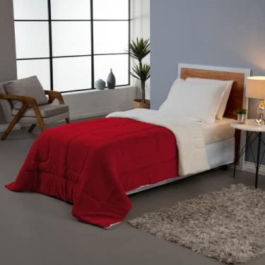 Imagem de Coberdrom Cobertor Dupla Face Solteiro Manta Soft e Sherpa de Carneiro (Marsala)