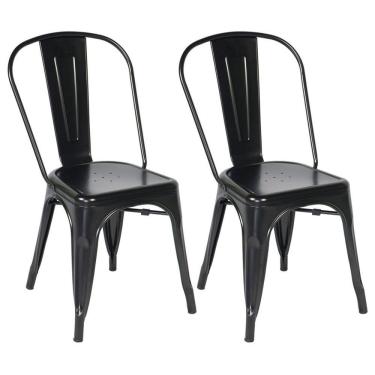 Imagem de Kit Com 2 Cadeira Tolix Iron Aço Carbono Industrial - Preto