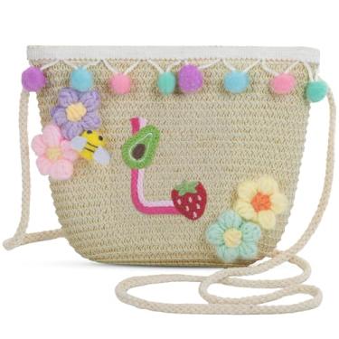 Imagem de Sacola feminina pequena de palha de palha para praia de verão 2025, bolsa de praia de palha de tecido para mulheres 2025 (G, marrom), Marrom