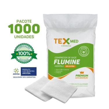 Imagem de Compressa de Gaze Hidrofila Texmed Plus 11 Fios 1000 Unid