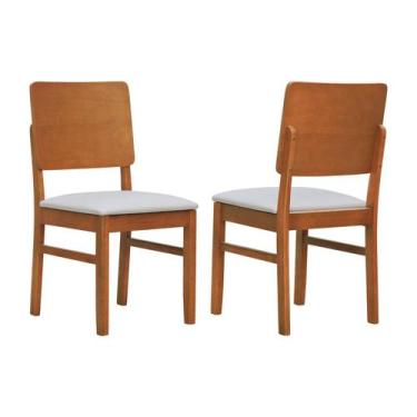 Imagem de Kit 2 Cadeiras Quéops Madeira Maciça Encosto Anatômico Assento Estofad