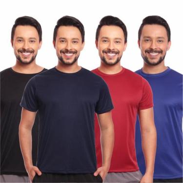 Imagem de Kit 4 Camisas Masculina Manga Curta Dry Fit Proteção Uv - MC Digital, 