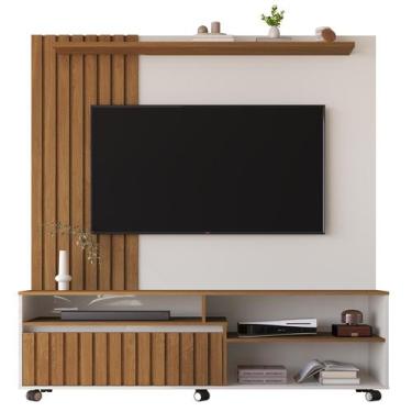 Imagem de Estante Home Teather Para Tv Até 65 Ripado Rack e Painel Havana - Mega