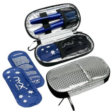 Imagem de NENYX Estojo De Viagem Para Refrigerador Insulina Com 2 Bolsas Gelo Aprovadas Pela Tsa Canetas E Organizador Médico Diabéticos Outros Suprimentos Diabetes (Prata)