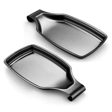Imagem de E-far Descanso De Colher Preto Para Fogão, Suporte Aço Inoxidável 2 Peças Bancada Cozinha, Utensílios Espátula E Concha, Resistente Grande, Lavável Na Máquina Lavar Louça (8,5 X 4,3")