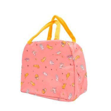 Imagem de Bolsa Térmica Lancheira com Estampa de Gatinhos, Rosa, 23x20x11cm