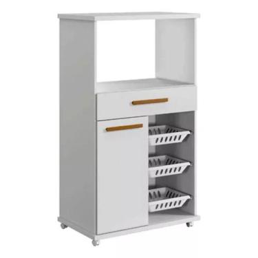 Imagem de Armário Balcão Fruteira Fortaleza C/ 3 Cestos Arte Móveis, Branco