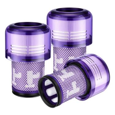 Imagem de Pacote com 3 filtros de vácuo V12 de substituição compatível com Dyson V12 Detect Slim, Animal, Slim+ e Absolute – Número de peça 971517-01, compatível com modelos Dyson SV34, SV35