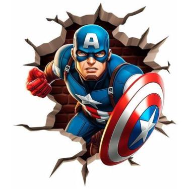 Imagem de Adesivo Papel De Parede Capitão América 68cm x 76cm - Resitank