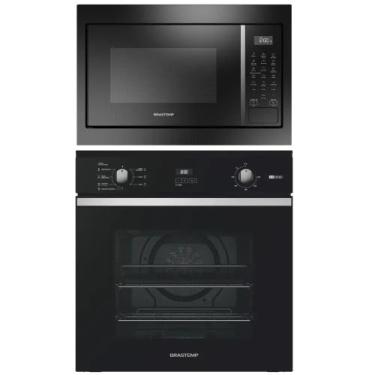 Imagem de Kit Brastemp de Embutir Forno Elétrico 84L e Microondas 32L Preto 220V