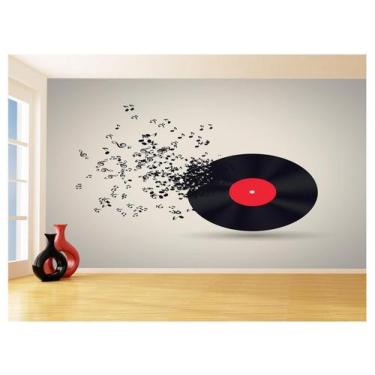 Imagem de Papel De Parede 3D Musica Vinil Notas Musicais 3,5M Mus80 - Você Decor